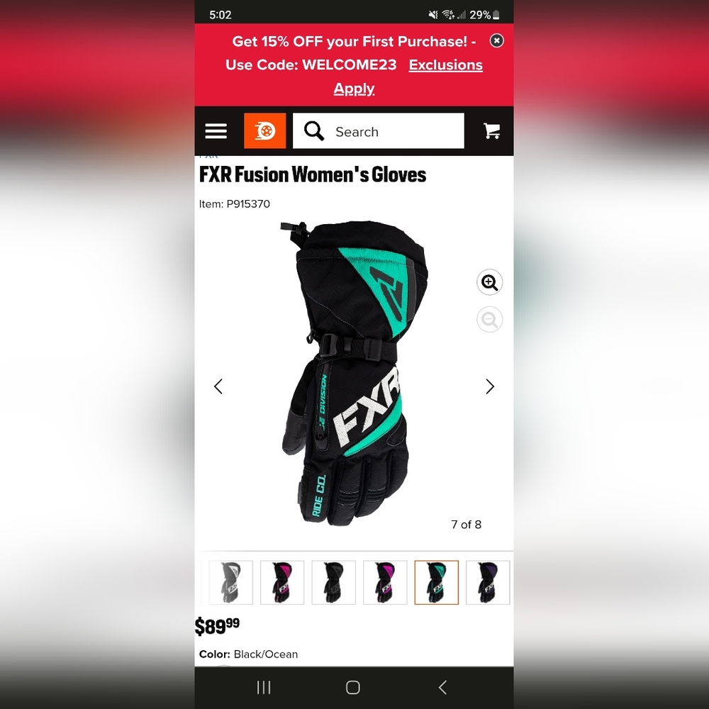 Fxr fusion women's gloves